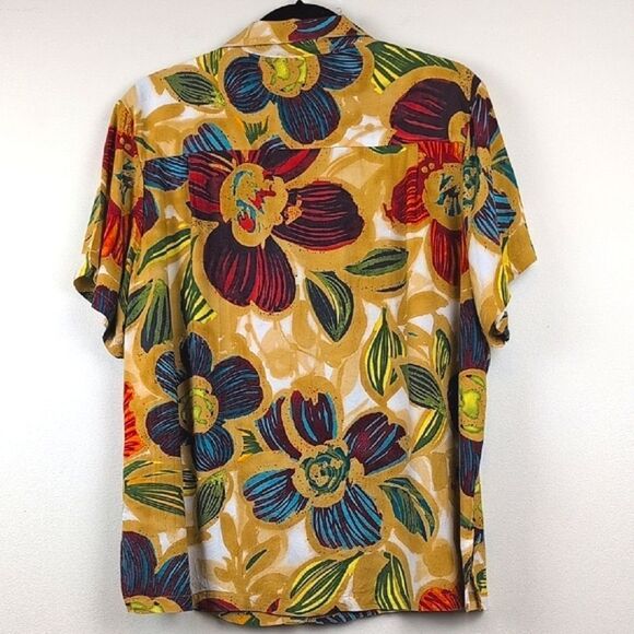 Jams World Women's Tropical Floral Shirt Sleeve Button Front Blouse Top Size XXL - Picture 8 of 9